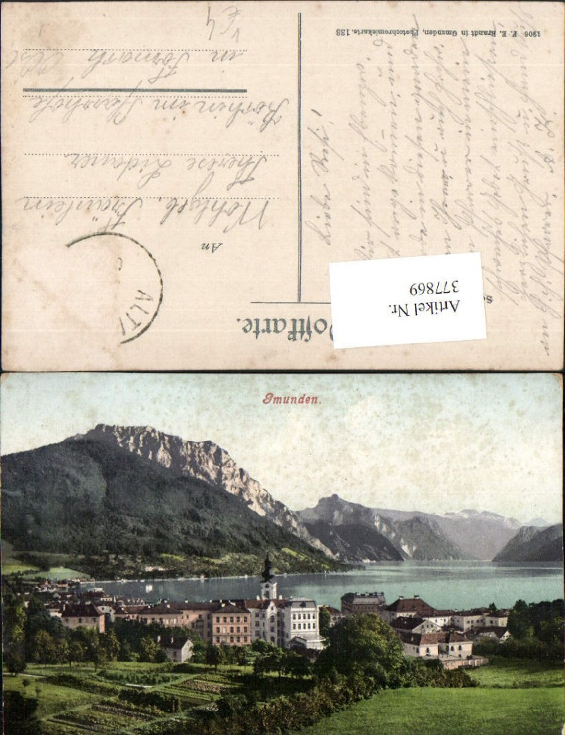 377869,Gmunden Totale Bergkulisse pub F. E. Brandt 133