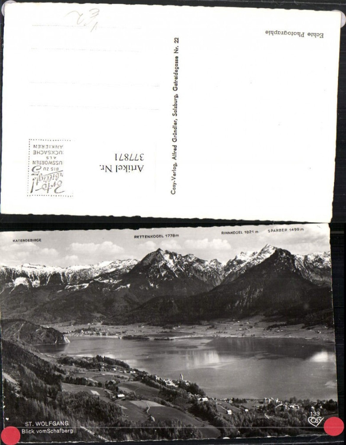 377871,St. Wolfgang Totale vom Schafberg Bergkulisse pub Cosy 133