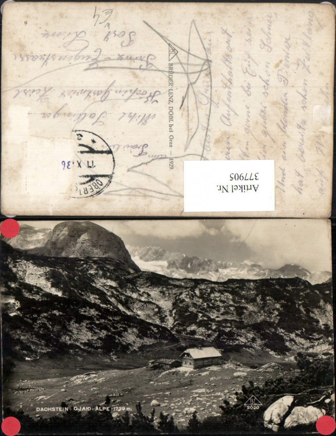 377905,Dachstein Gjadi-Alpe Alm b. Obertraun Bergkulisse