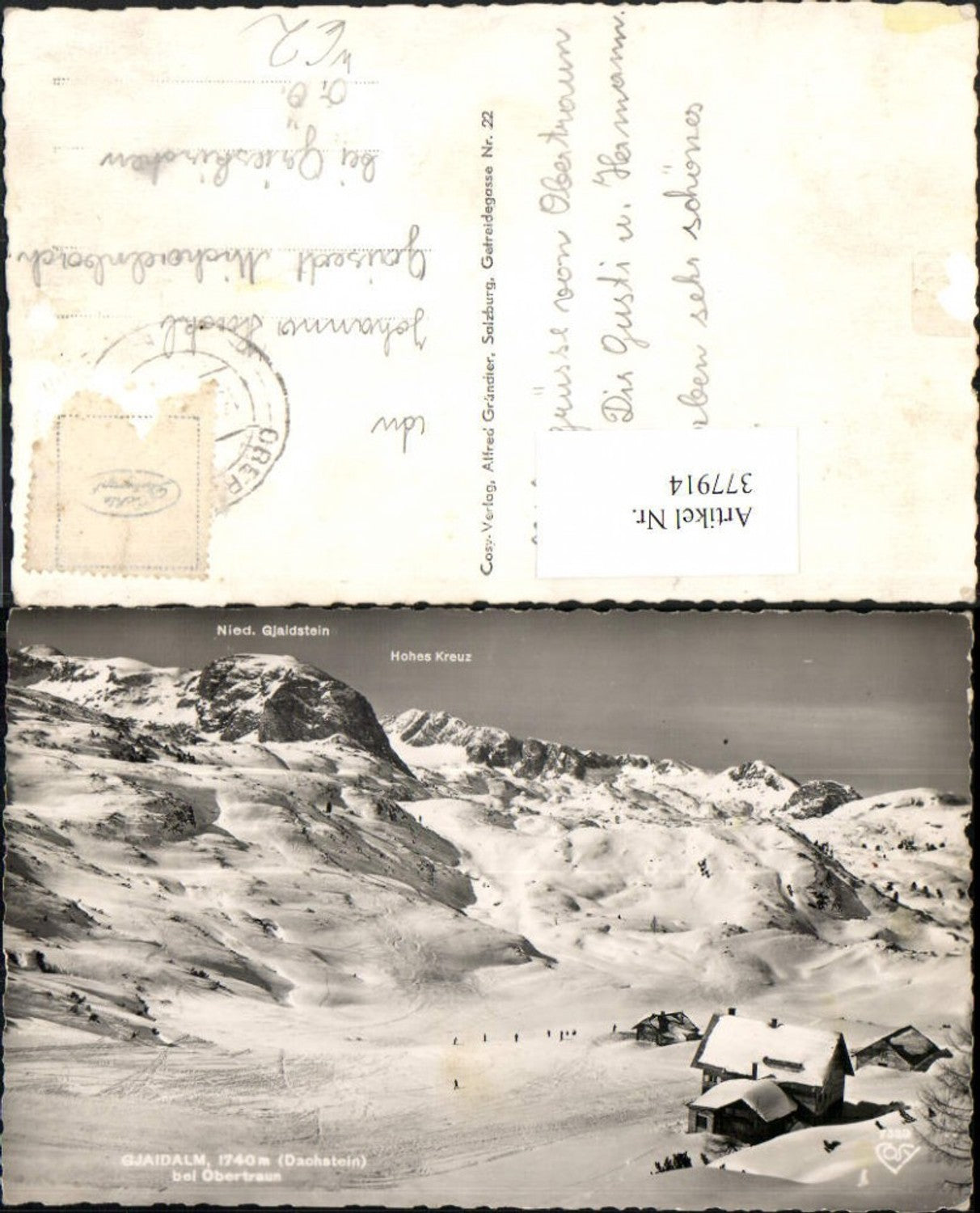 377914,Gjaidalm b. Obertraun Bergkulisse Winterbild pub Cosy 7339