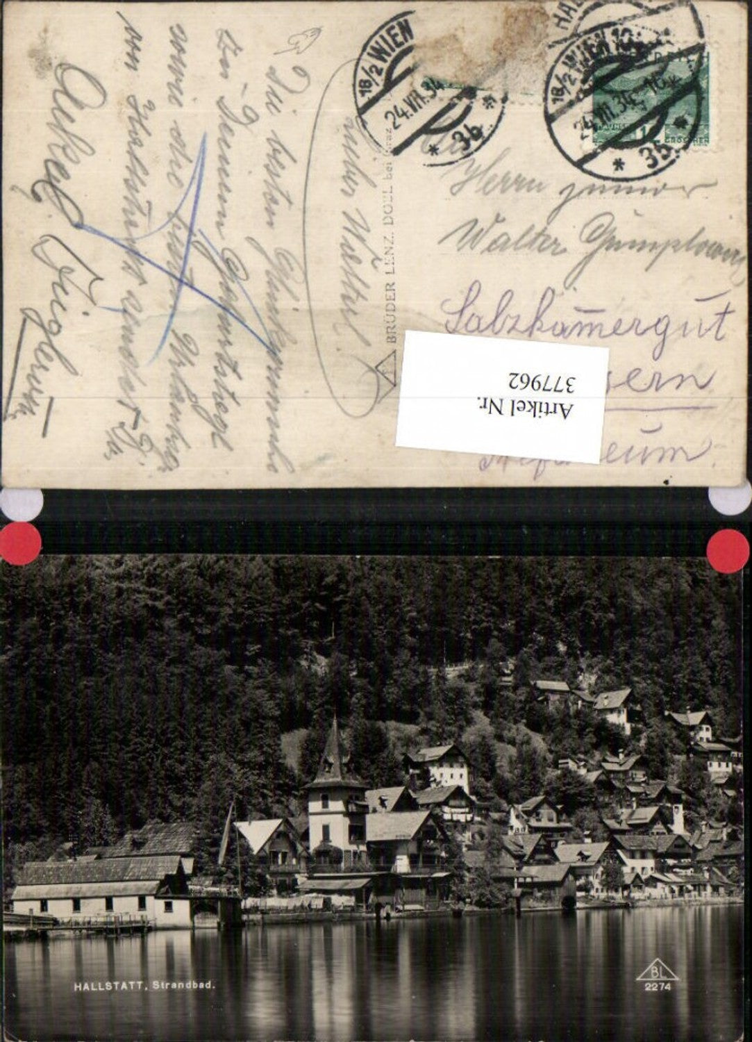 377962,Hallstatt Teilansicht Strandbad