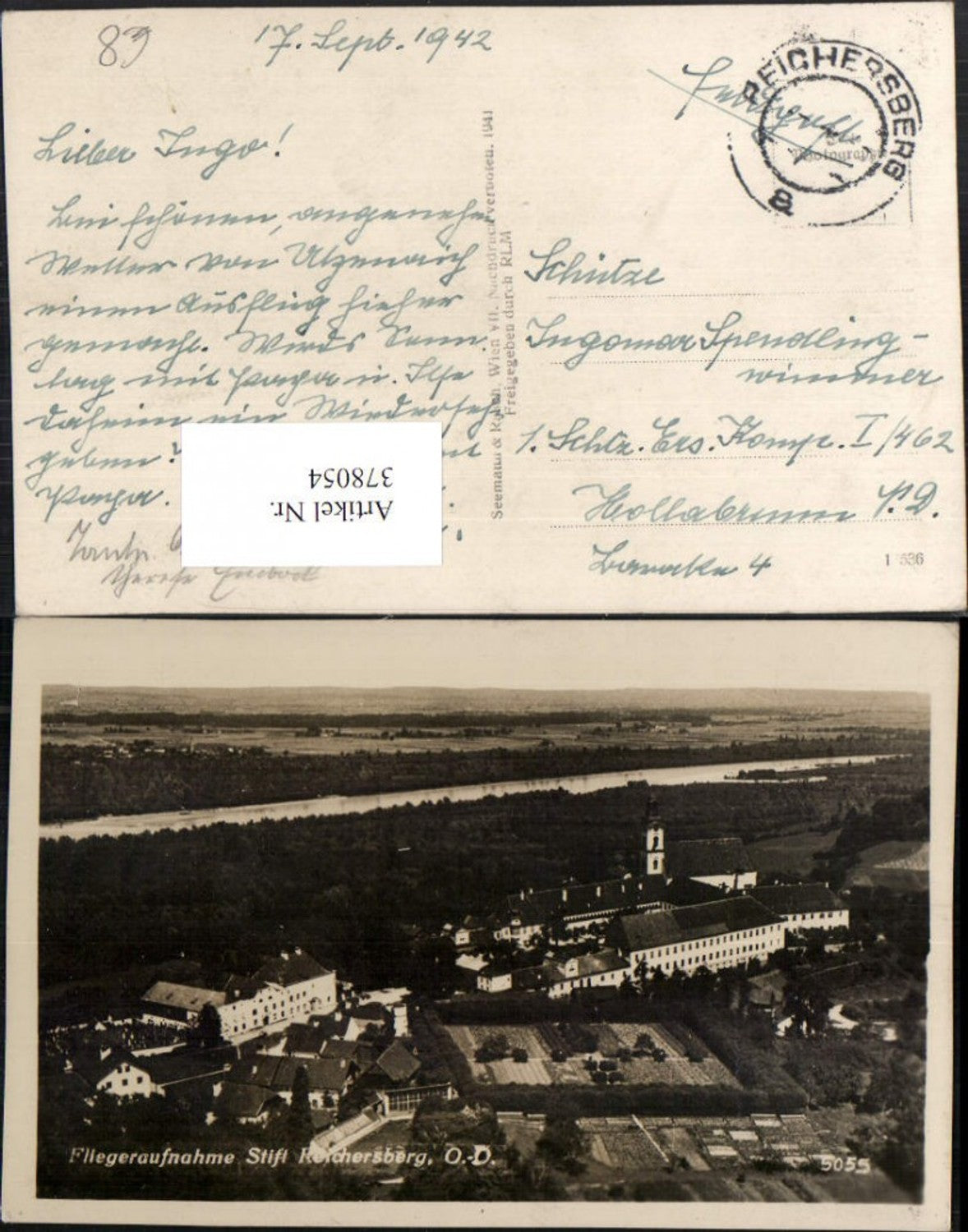 378054,Stift Reichersberg Fliegeraufnahme