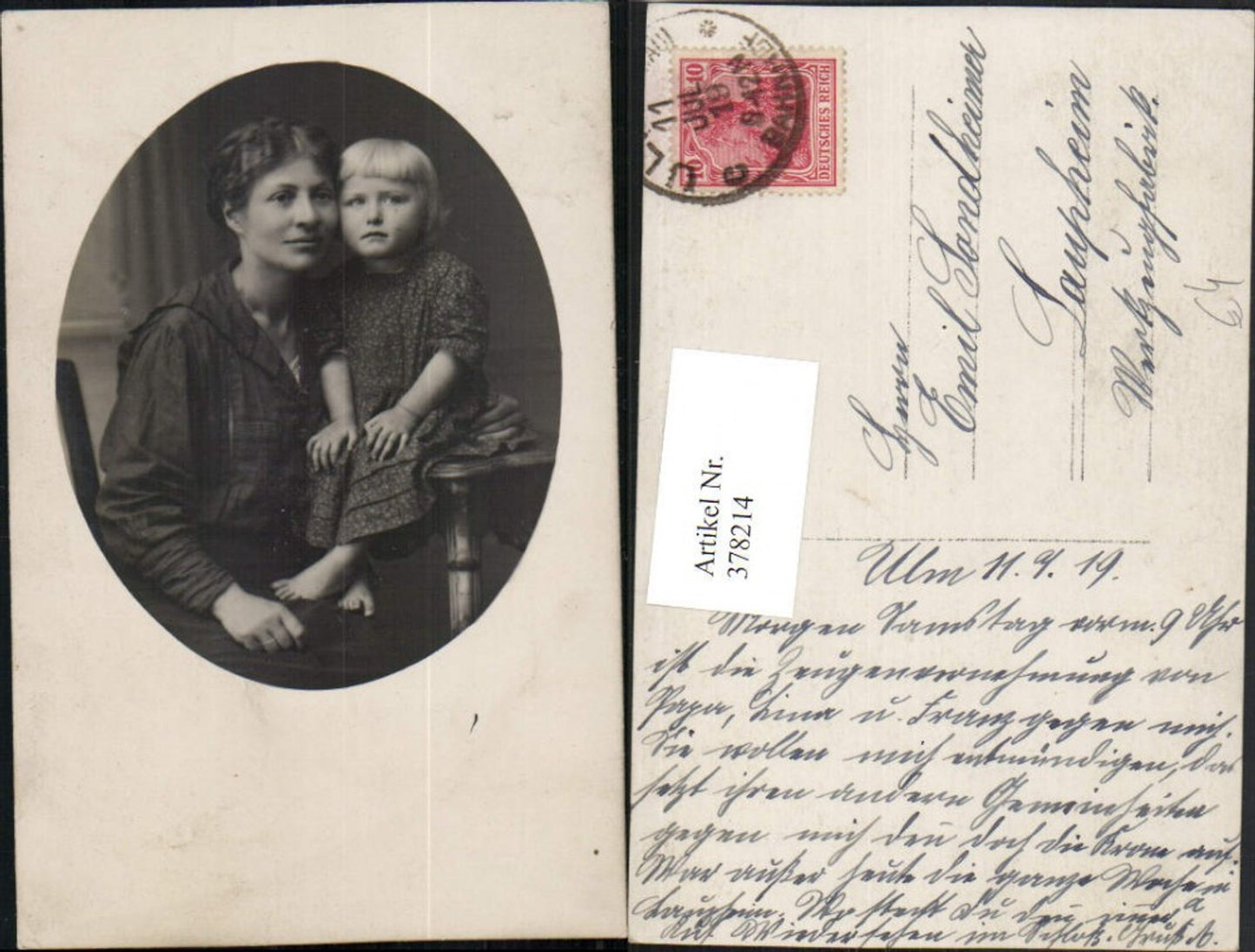 378214,Frau Mutter m. Kind Portrait