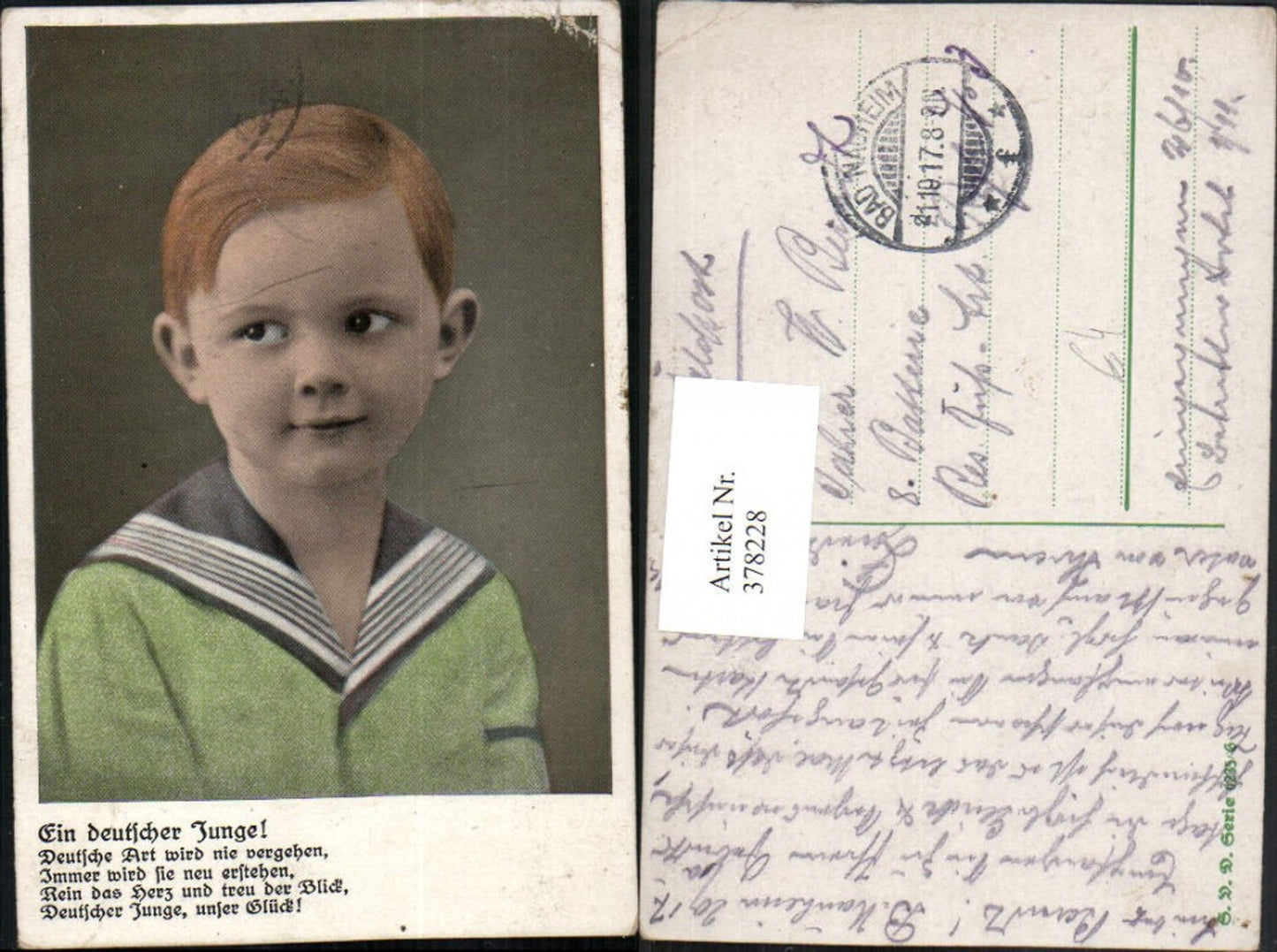 378228,Ein deutscher Junge Bub Portrait Spruch Text