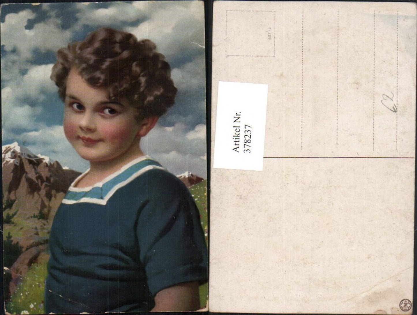 378237, Artist AK Young Boy Portrait Mountain Scenery