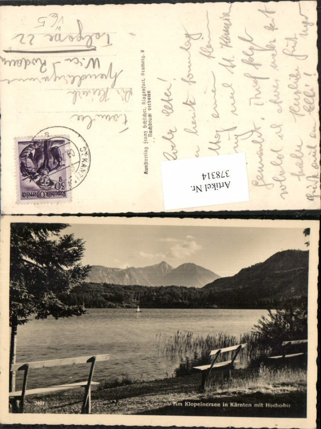 378314,Klopeinersee See b. St. Kanzian m. Hochobir Bergkulisse pub Franz Schilcher 2491