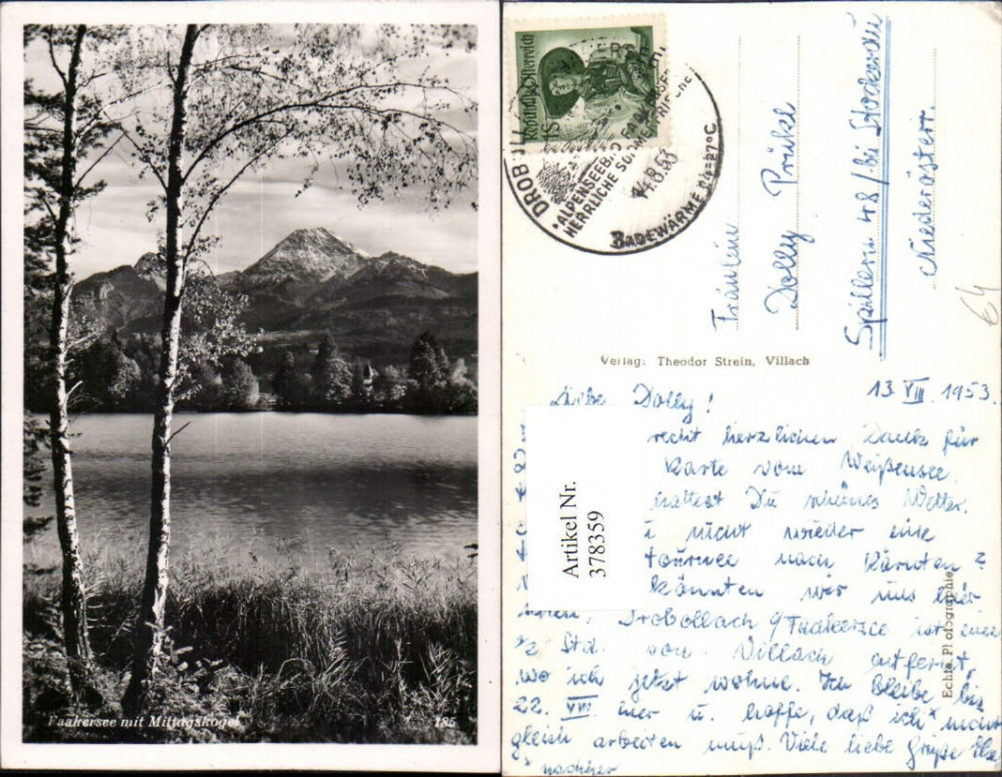 378359,Faakersee See b. Faak am See Villach m. Mittagskogel Bergkulisse