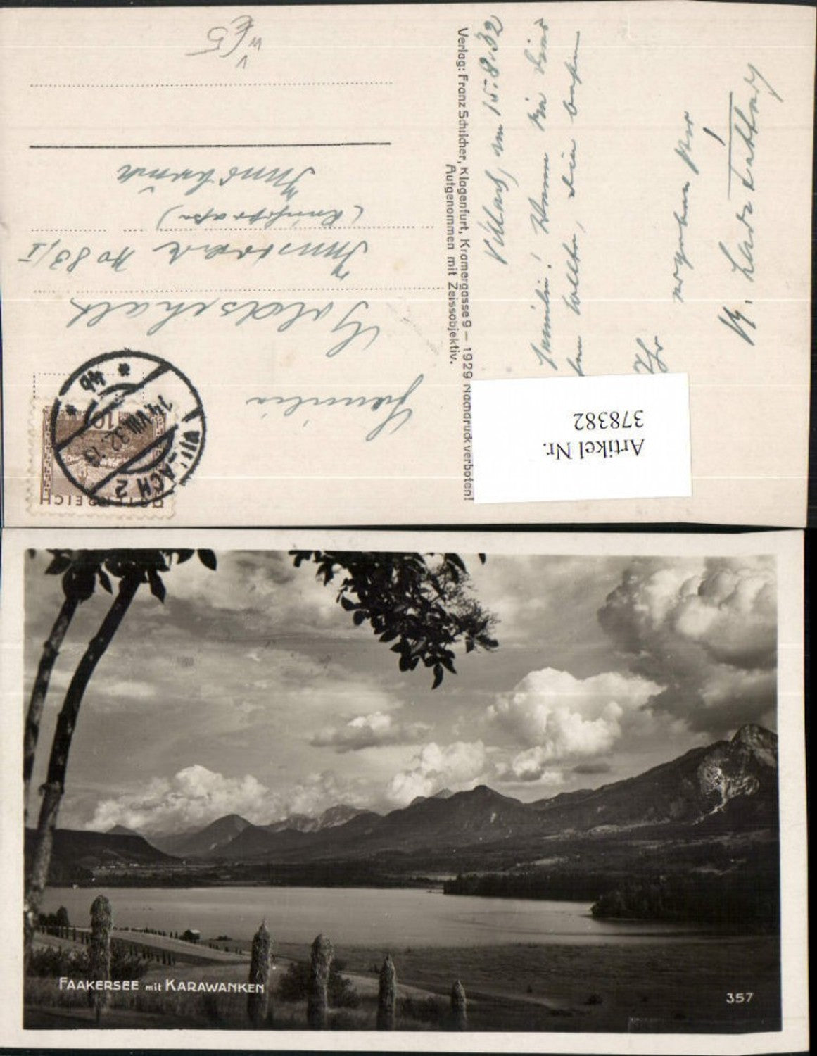 378382,Faakersee See b. Faak m. Karawanken Bergkulisse pub Franz Schilcher 357