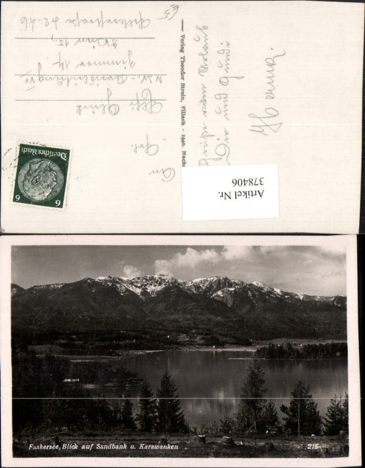 378406,Faakersee See b. Faak Sandbank m. Karawanken Bergkulisse