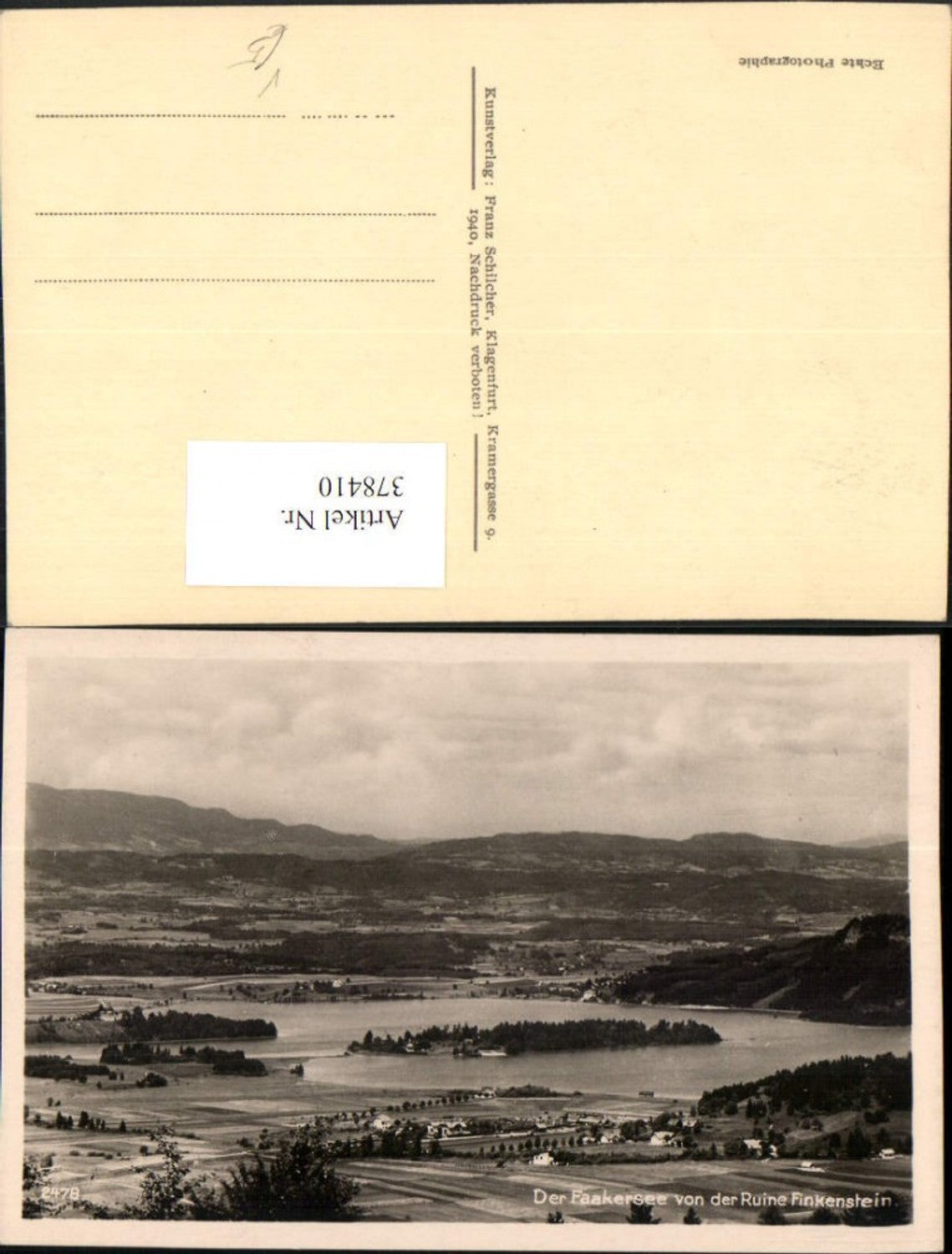 378410,Faakersee See b. Faak von d. Ruine Finkenstein pub Franz Schilcher 2478
