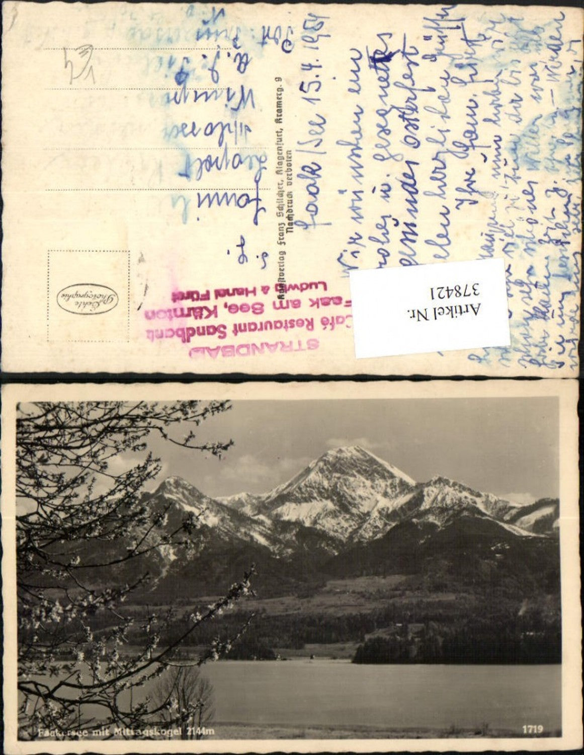 378421,Faakersee See b. Faak m. Mittagskogel Bergkulisse pub Franz Schilcher 1719