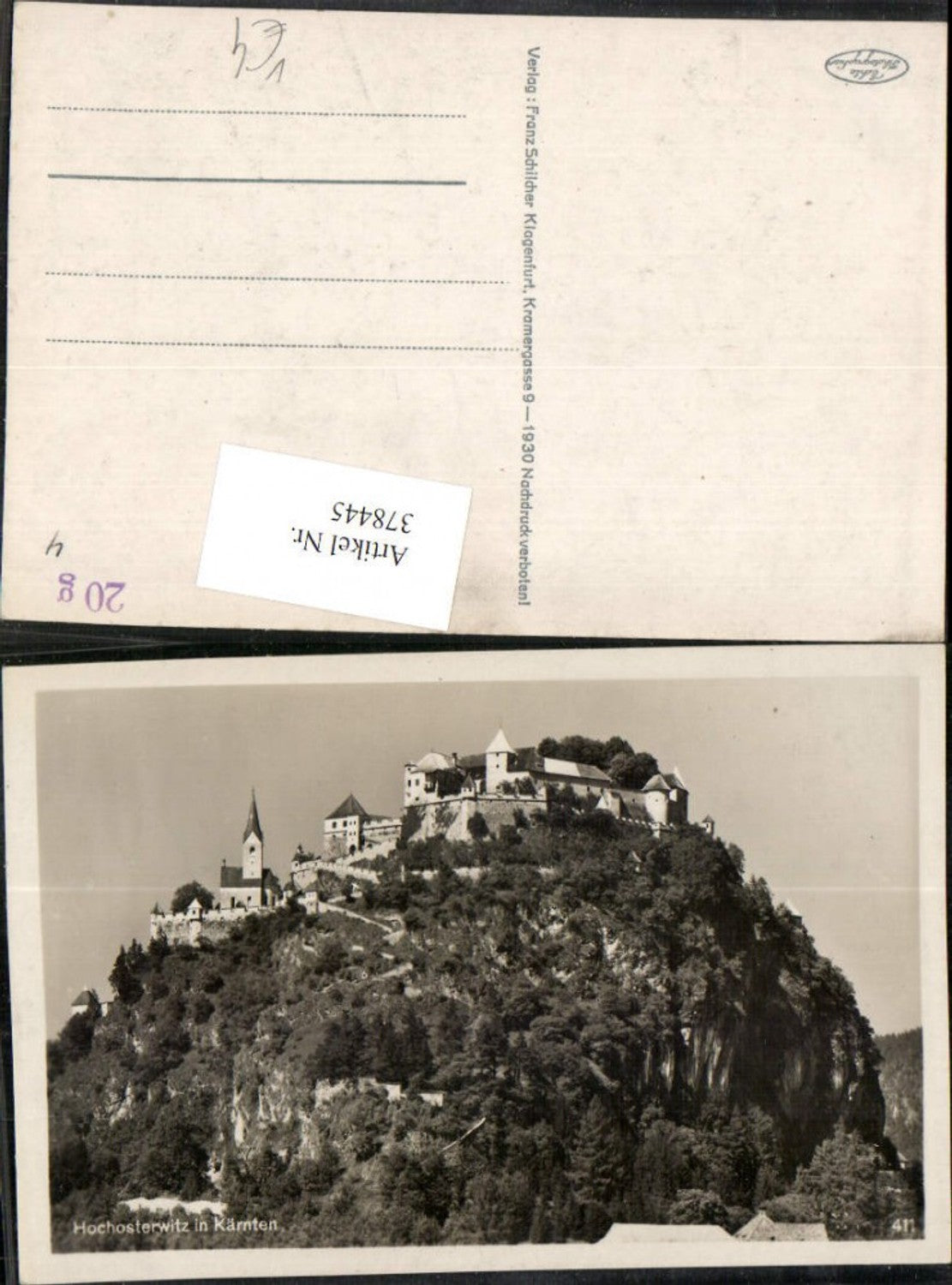 378445, Burg Hochosterwitz near St. Georgen am Längsee, Franz Schilcher pub 411