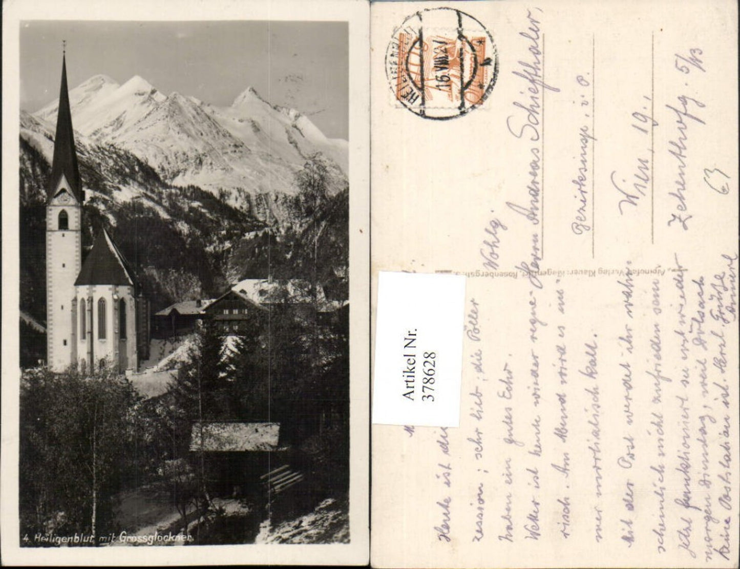 378628,Heiligenblut Kirche m. Großglockner Bergkulisse