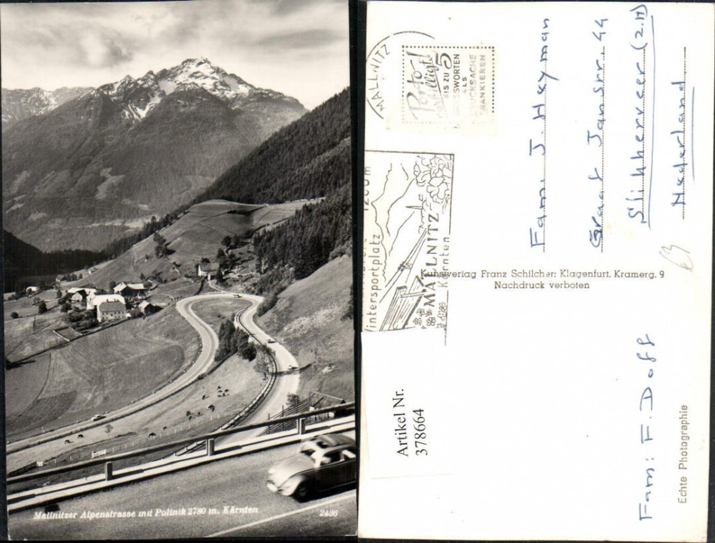 378664,Mallnitzer Alpenstraße m. Polinik Bergkulisse pub Franz Schilcher 2436