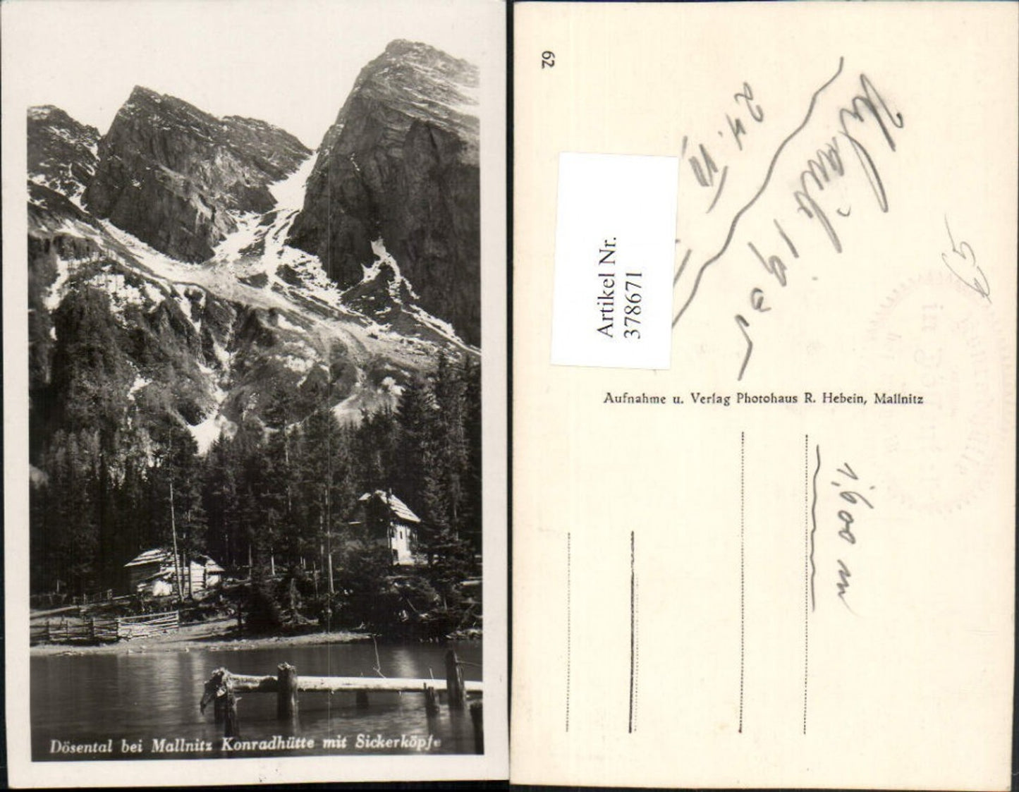 378671,Dösental b. Mallnitz Konradhütte m. Sickerköfpe Bergkulisse