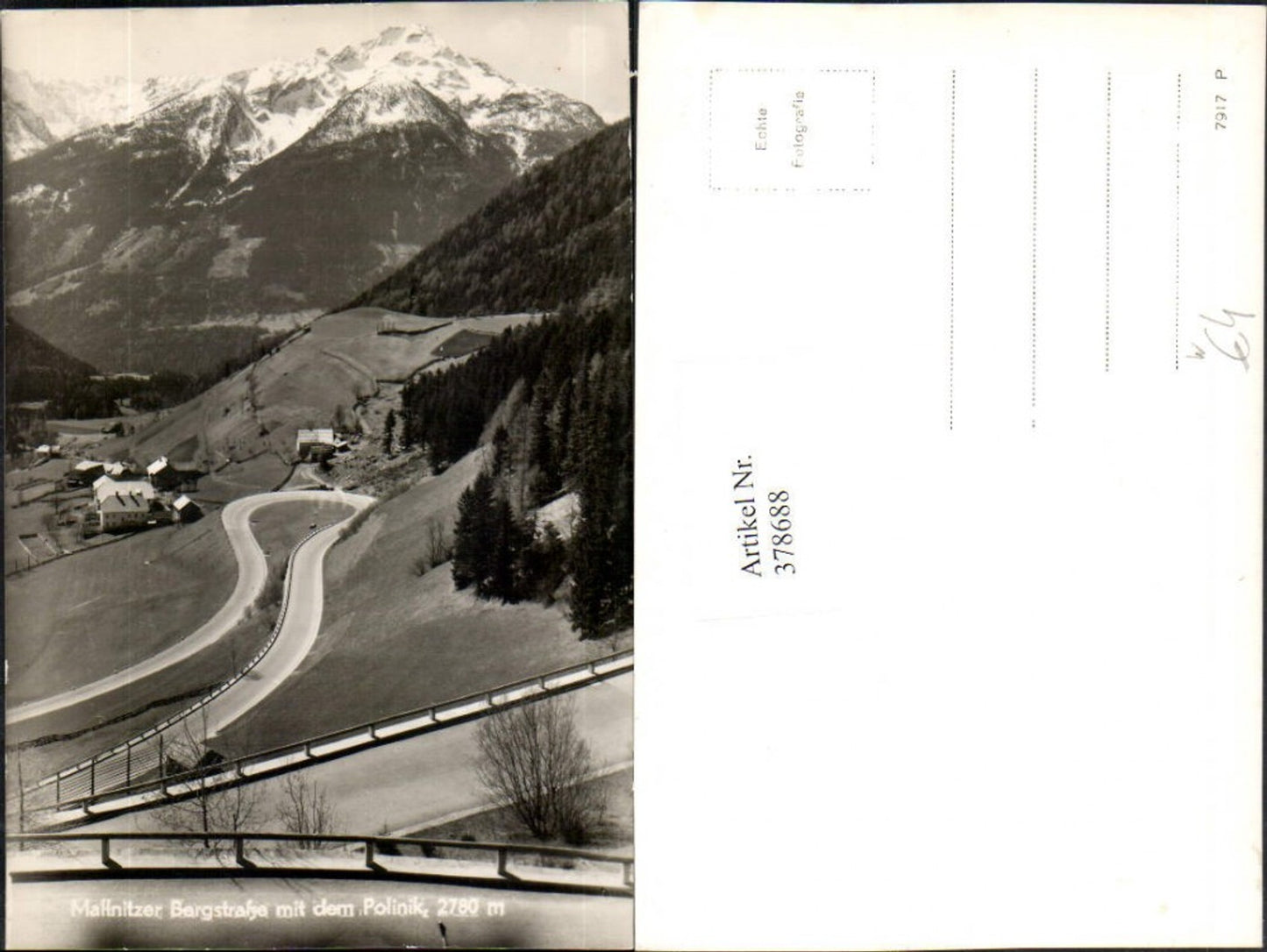 378688,Mallnitzer Bergstraße m. Polinik Bergkulisse