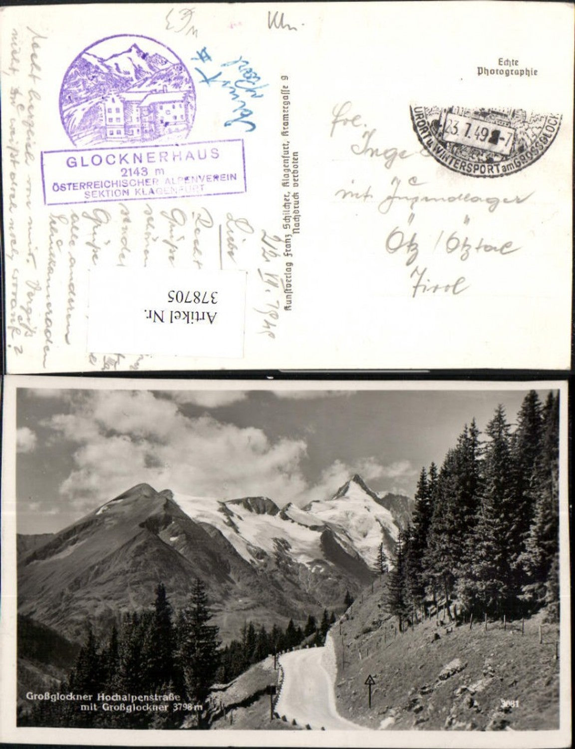 378705,Großglockner Hochalpenstraße b. Heiligenblut Bergkulisse pub Franz Schilcher 3081