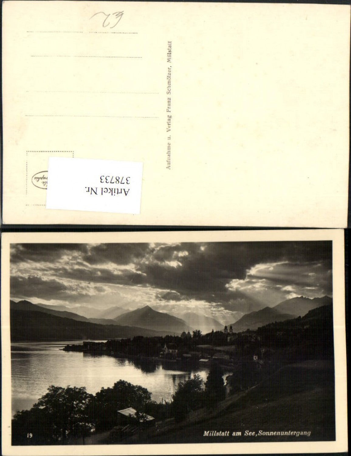 378733,Millstatt am See Teilansicht Sonnenuntergang Bergkulisse