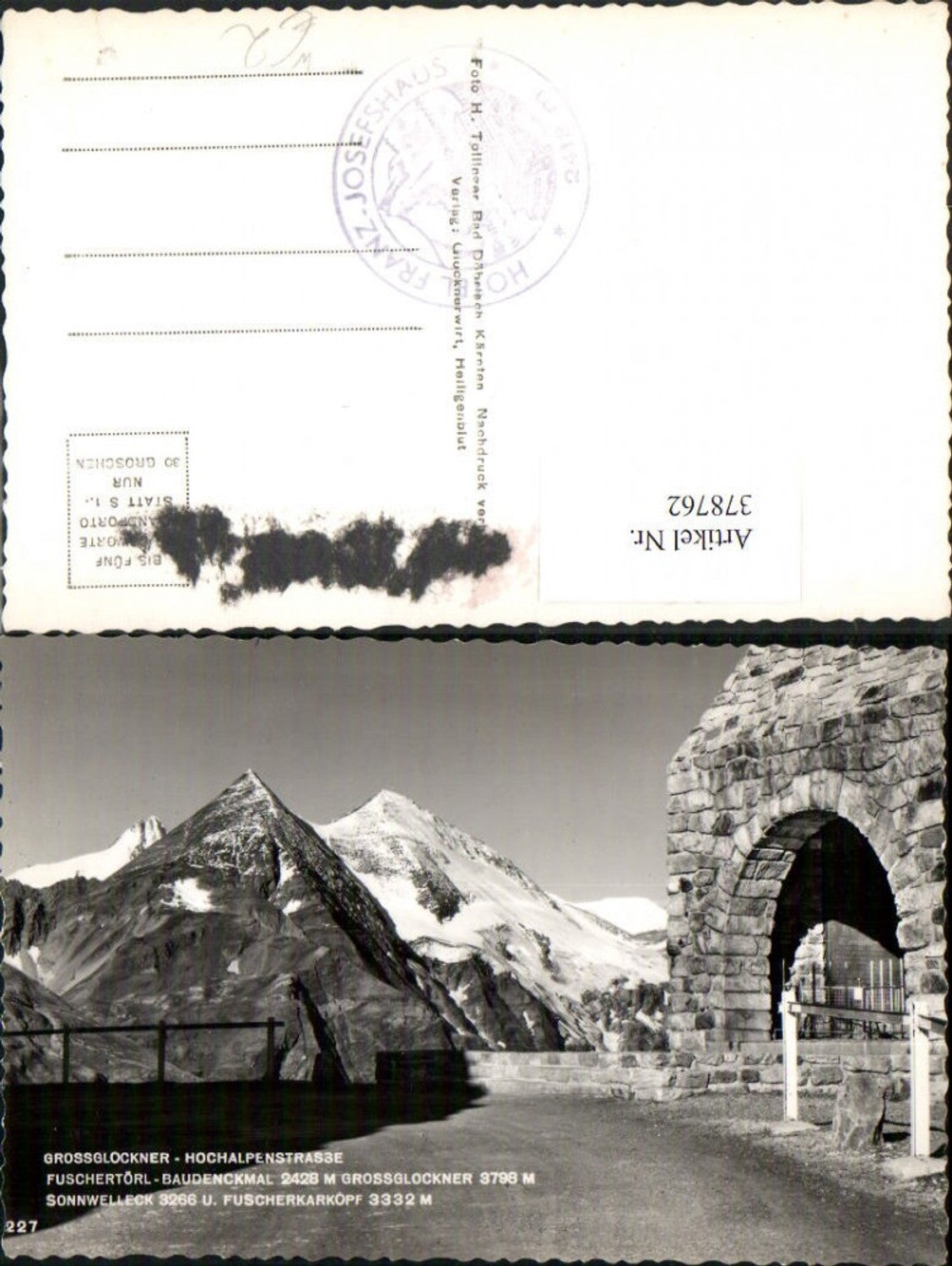 378762,Großglockner Hochalpenstraße b. Heiligenblut Fuschertörl Baudenkmal Bergkulisse