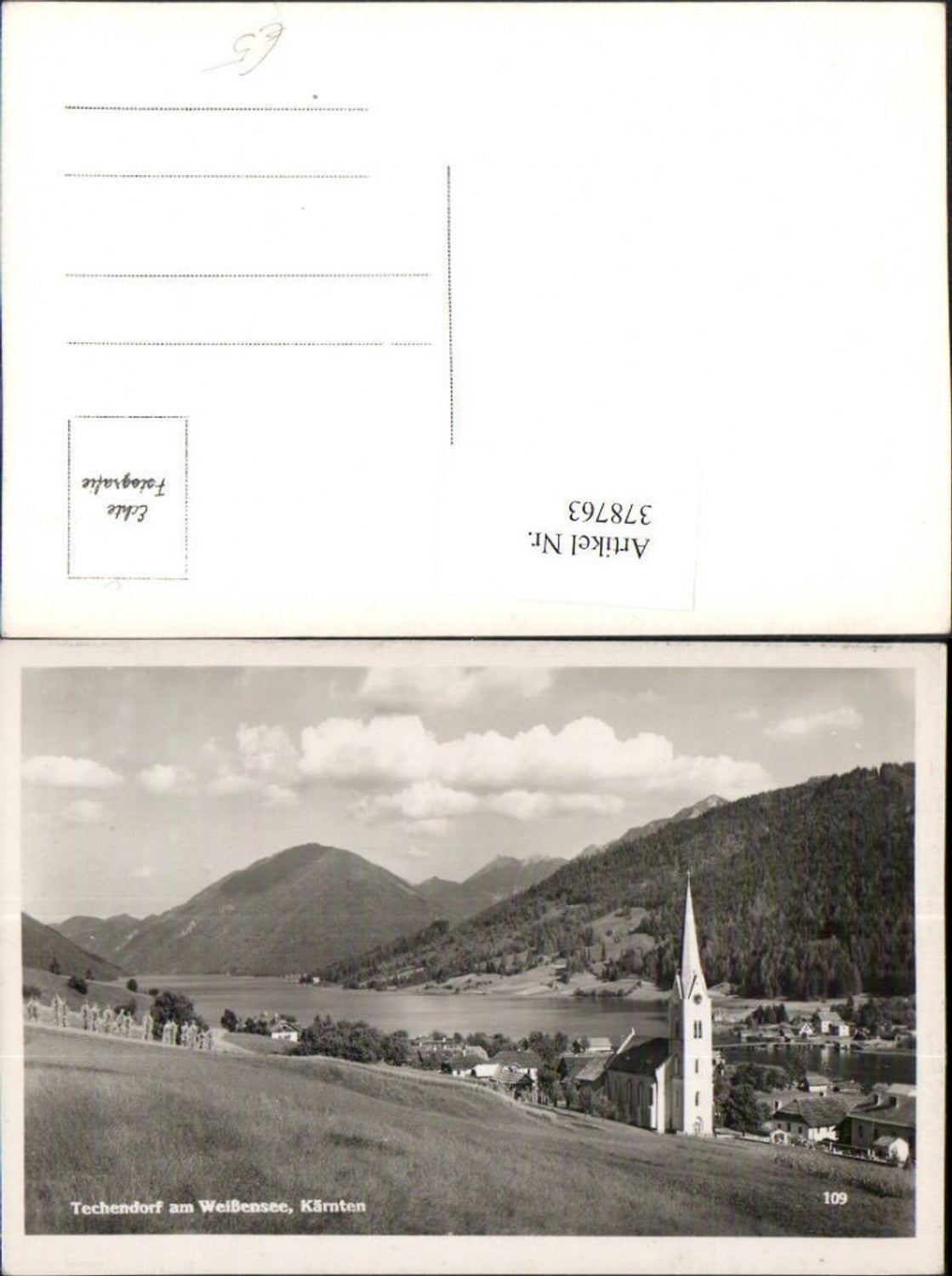 378763,Techendorf am Weißensee Totale Kirche Bergkulisse