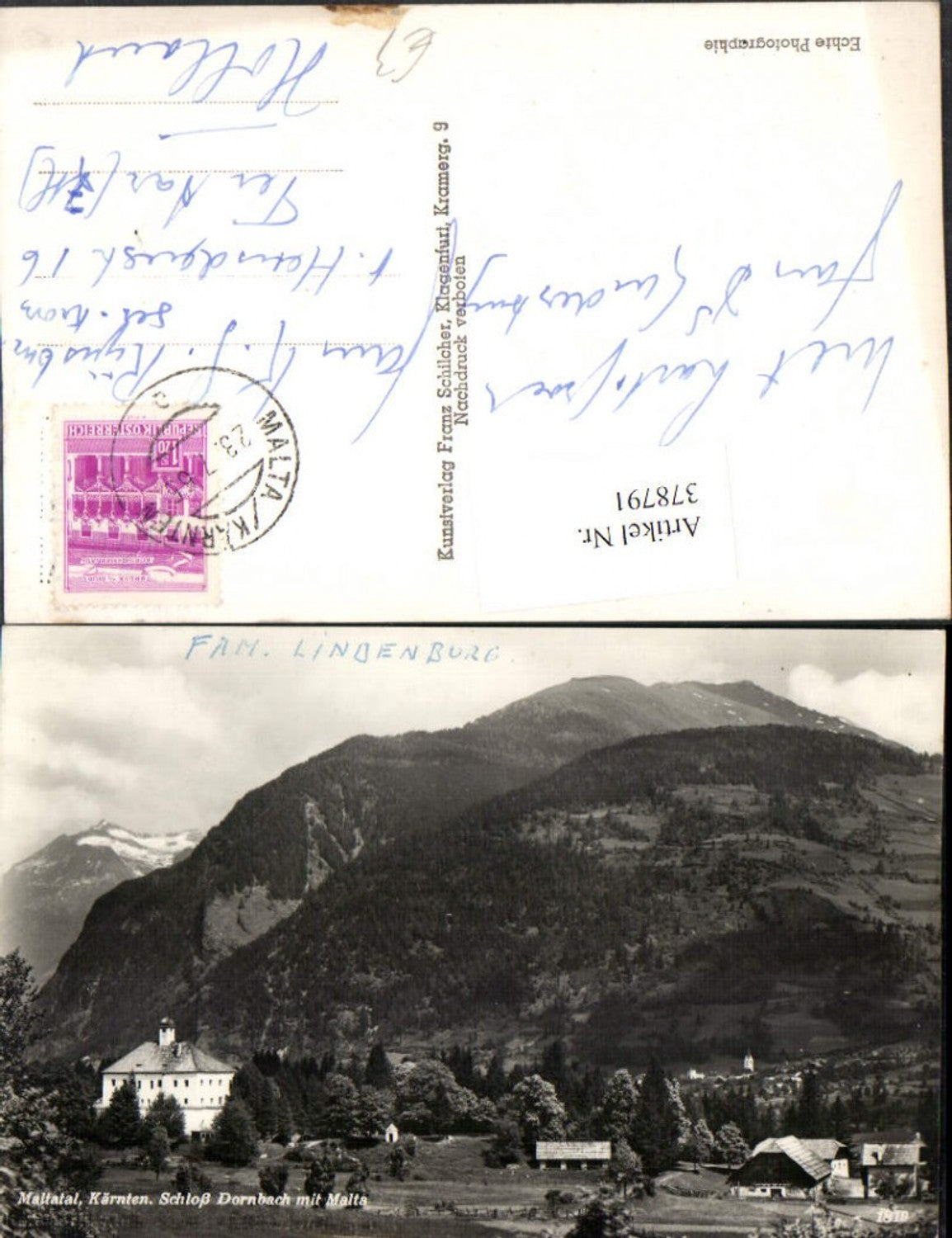 378791,Maltatal b. Malta in Kärnten Schloss Dornbach Bergkulisse
