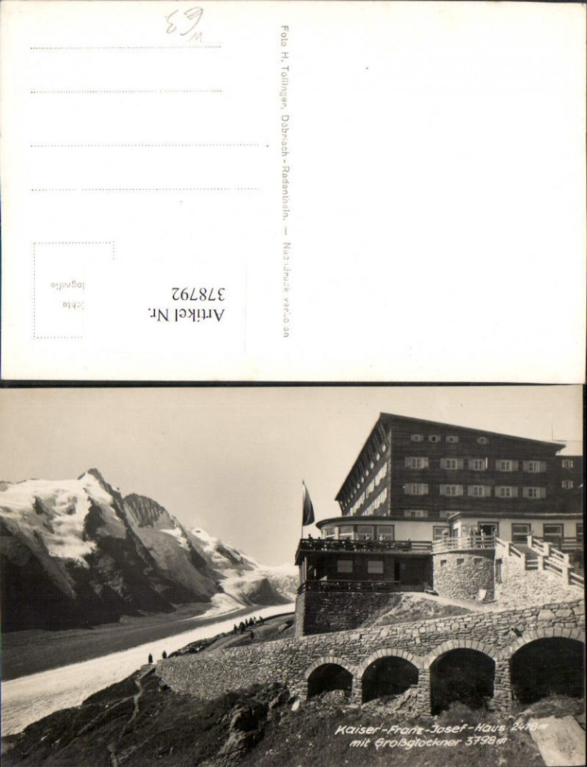 378792,Kaiser Franz-Josef-Haus Berghütte b. Heiligenblut m. Großglockner Bergkulisse