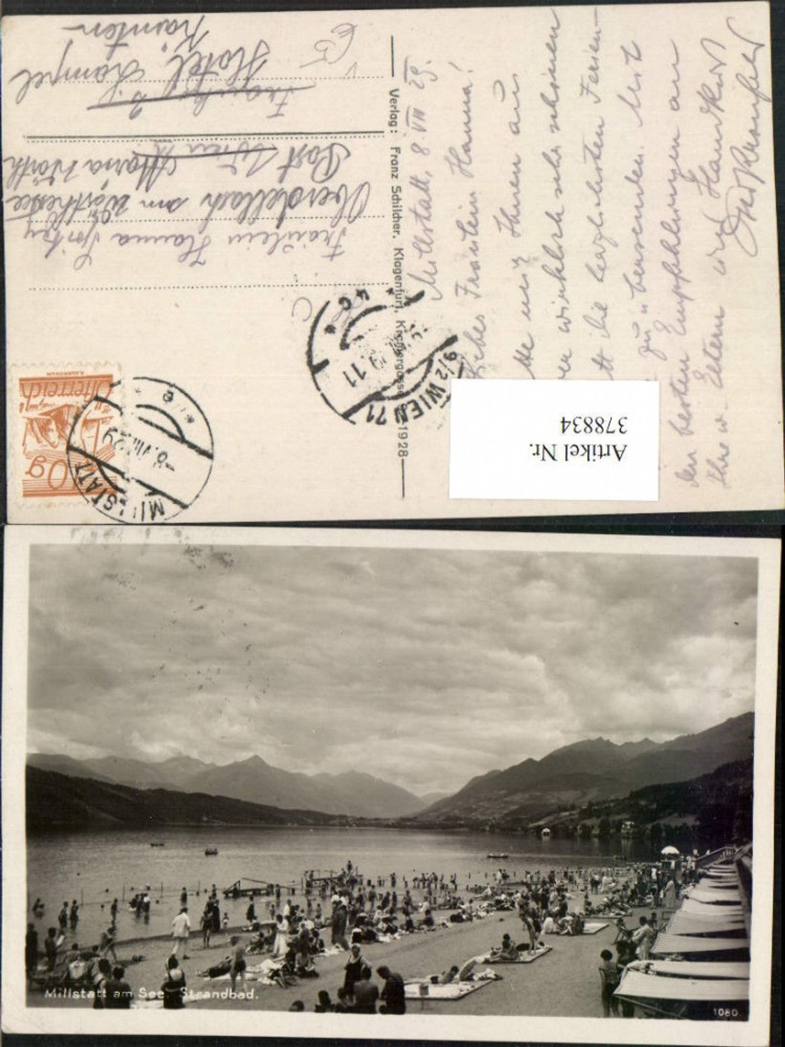 378834,Millstatt am See Strandbad Bergkulisse pub Franz Schilcher 1080