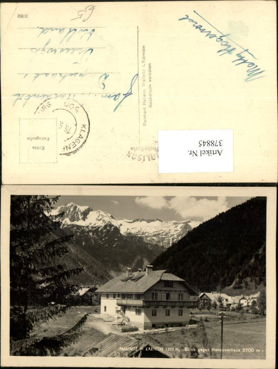 378845,Mallnitz Haus Gebäude Blick geg. Hannoverhaus Bergkulisse