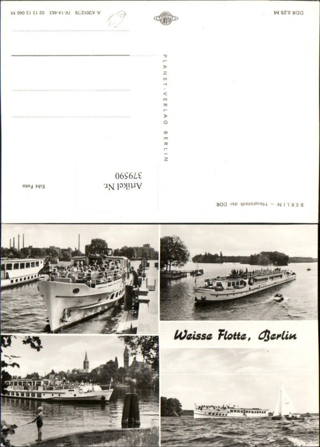 379590,Berlin Weiße Flotte Schiff Segelboot Mehrbildkarte