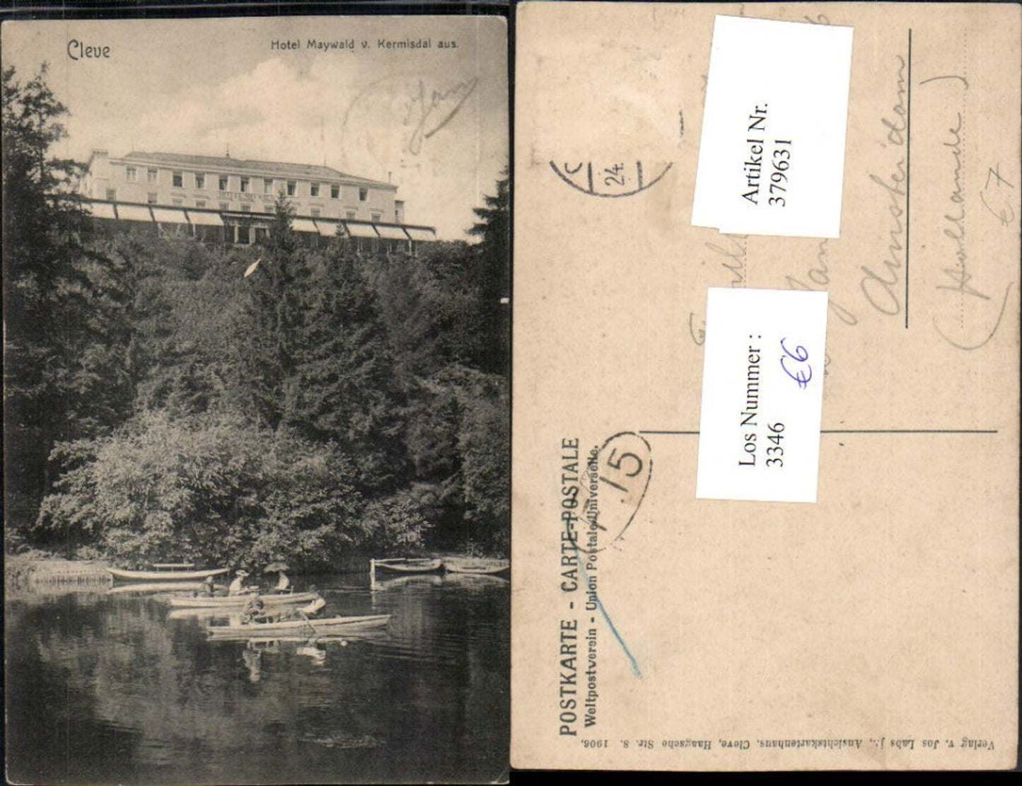 379631,Cleve Kleve Hotel Maywald vom Kermisdal aus Ruderboote Boote