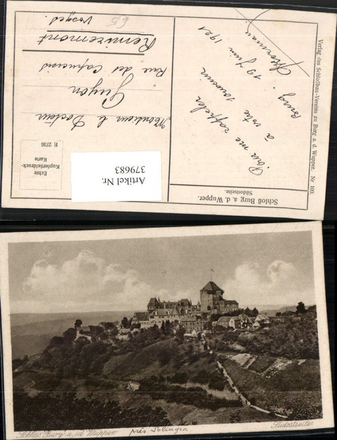 379683,Solingen Schloss Burg an d. Wupper Südostseite