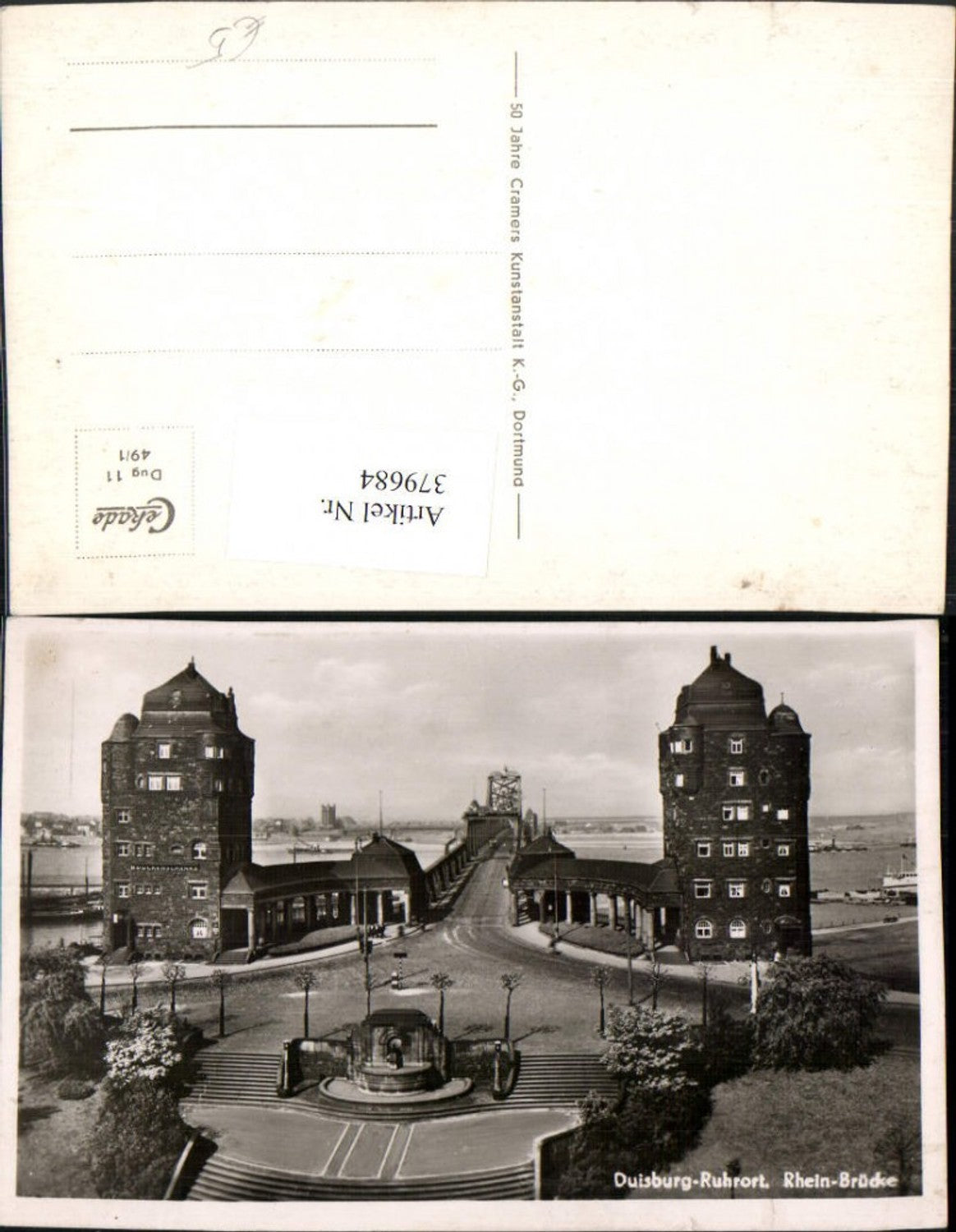 379684,Duisburg Ruhrort Rhein-Brücke Türme