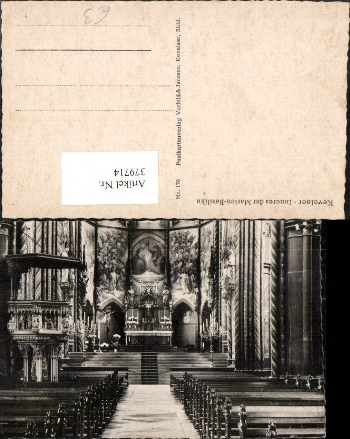 379714,Kevelaer Marien-Basilika Kirche Innenansicht Kanzel