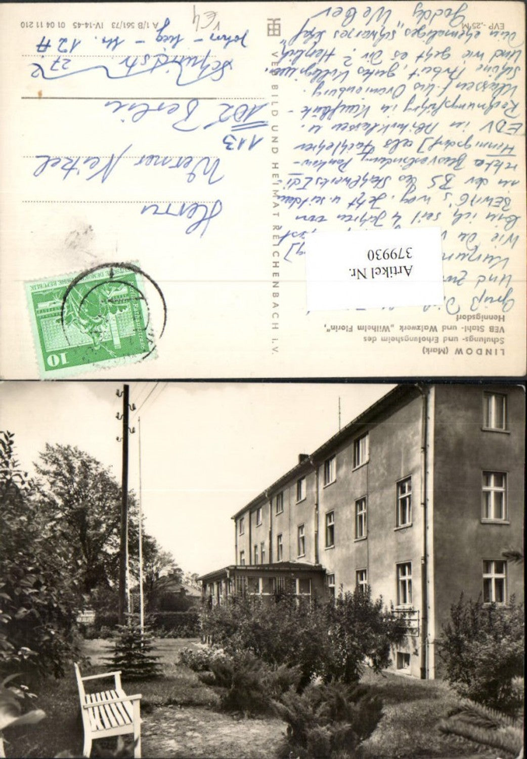379930, Lindow Mark Training and Recreation Center Wilhelm Florin pub VEB