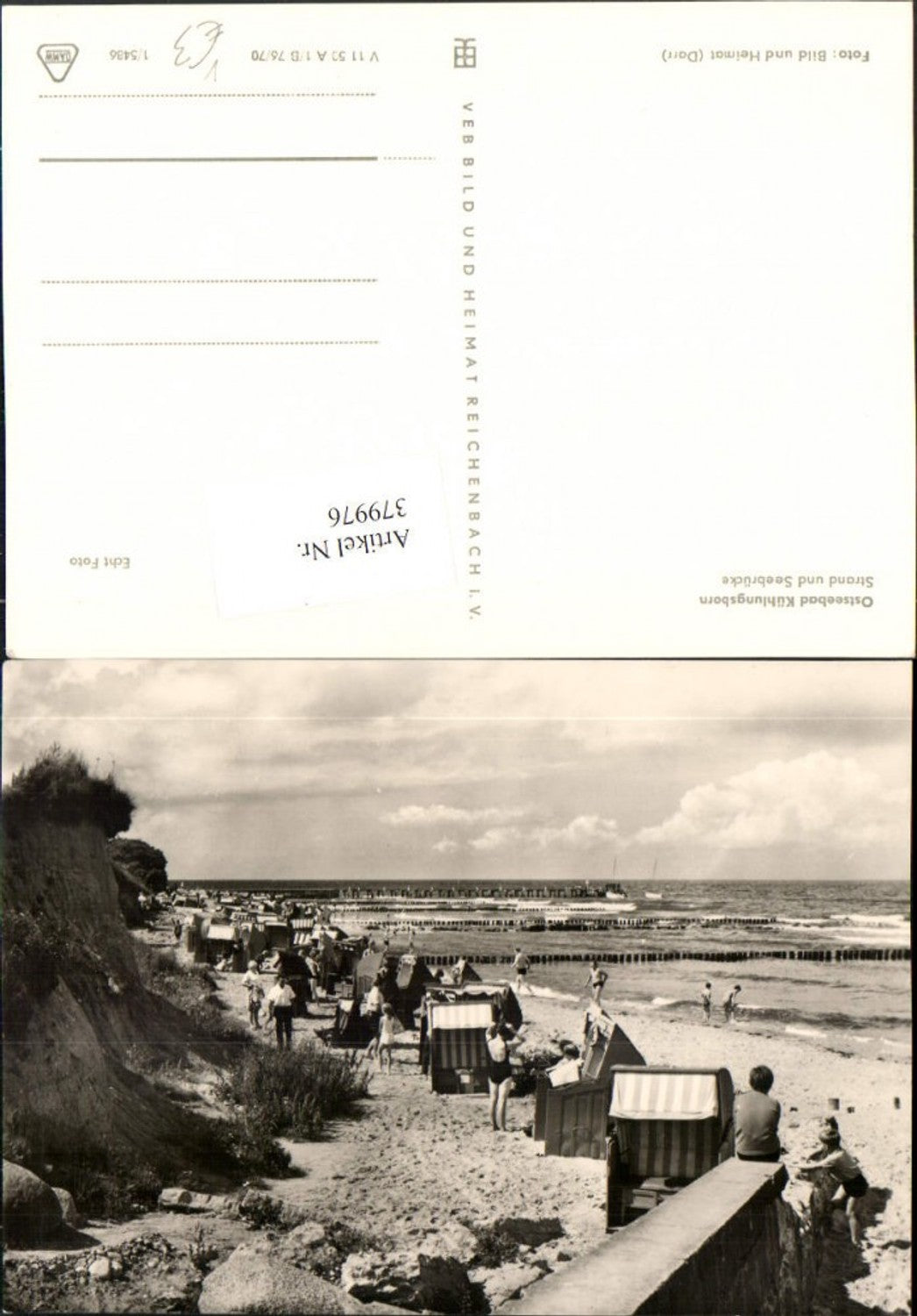 379976,Ostseebad Kühlungsborn Strand u. Seebrücke Strandleben pub VEB