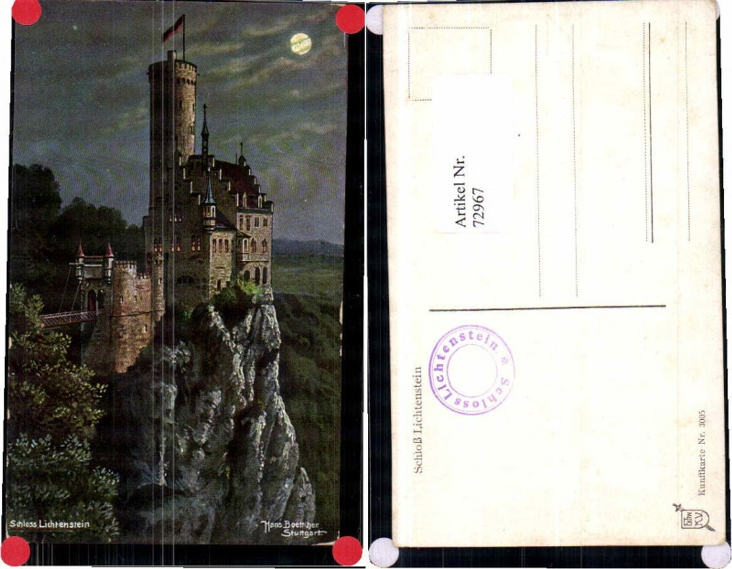 72967, Lichtenstein Castle, Hans Boettcher, signed.