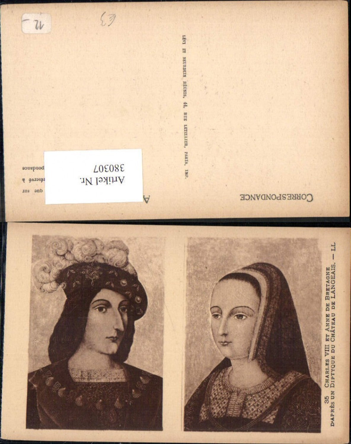 380307,Mehrbild Künstler Ak Charles VIII et Anne de Bretagne Adel