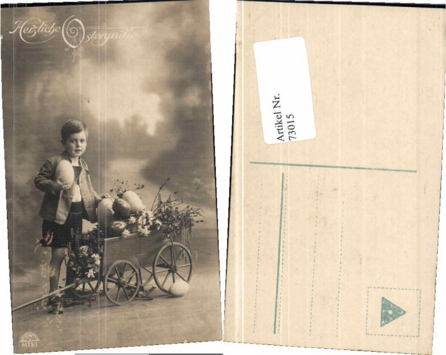 73015,Ostern Bub Karren Ostereier