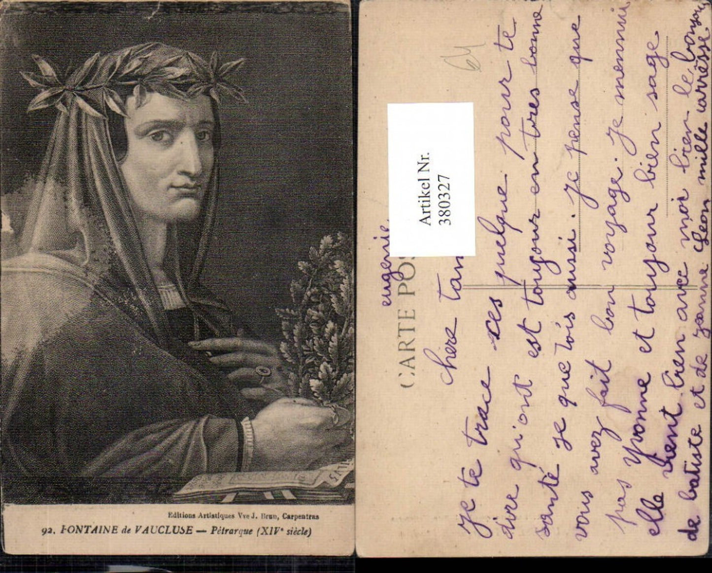 380327,Künstler Ak Petrarque Poet Italien Kunst Wissenschaft
