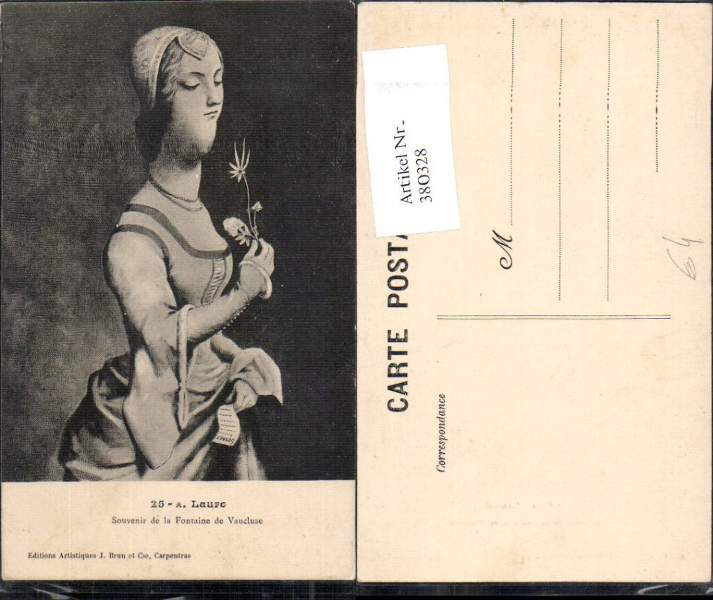 380328,Künstler Ak A. Laure Souvenir de la Fontaine de Vaucluse Kunst Wissenschaft