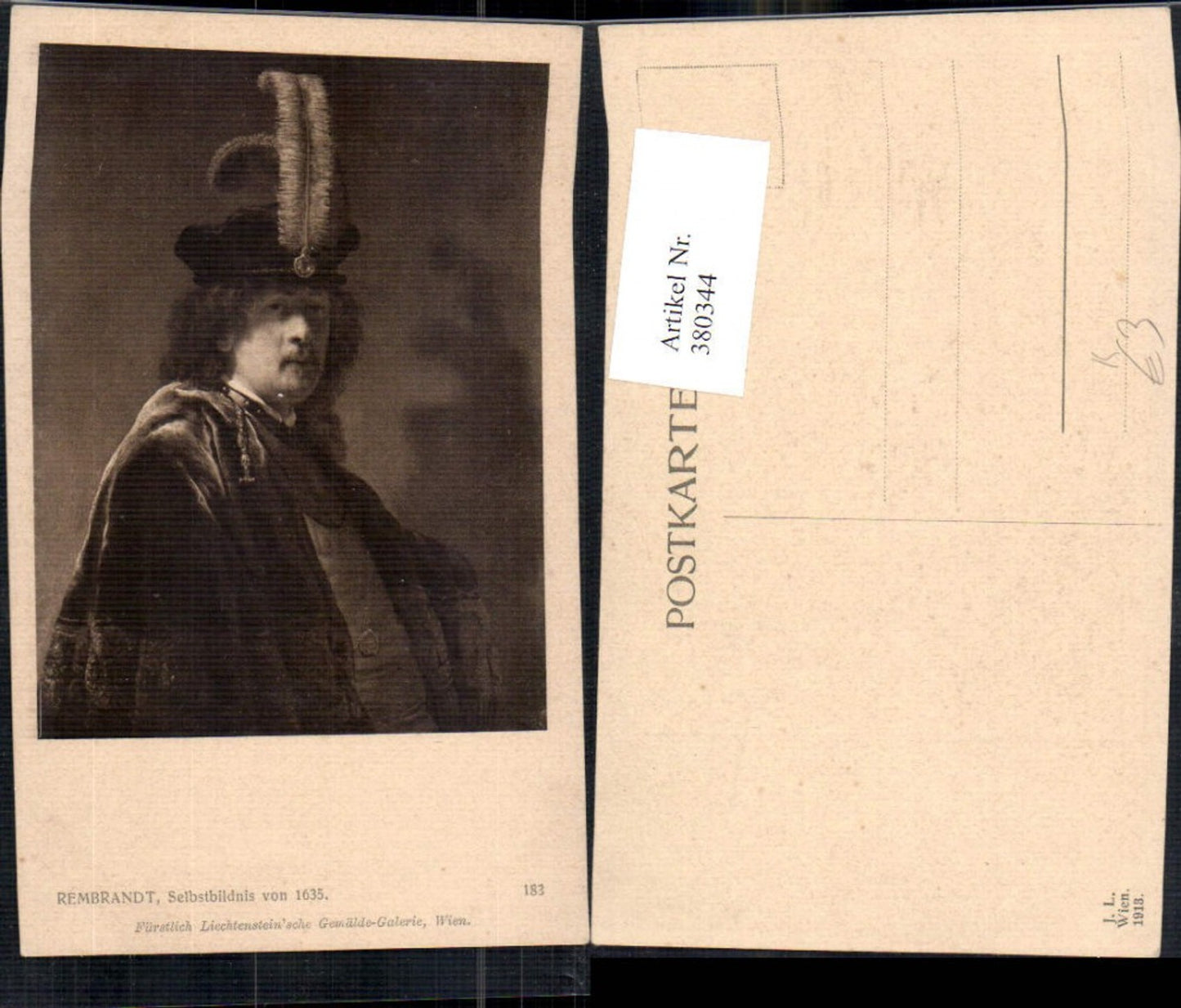 380344,Künstler Ak Rembrandt Selbstbildnis um 1635 Kunst Wissenschaft