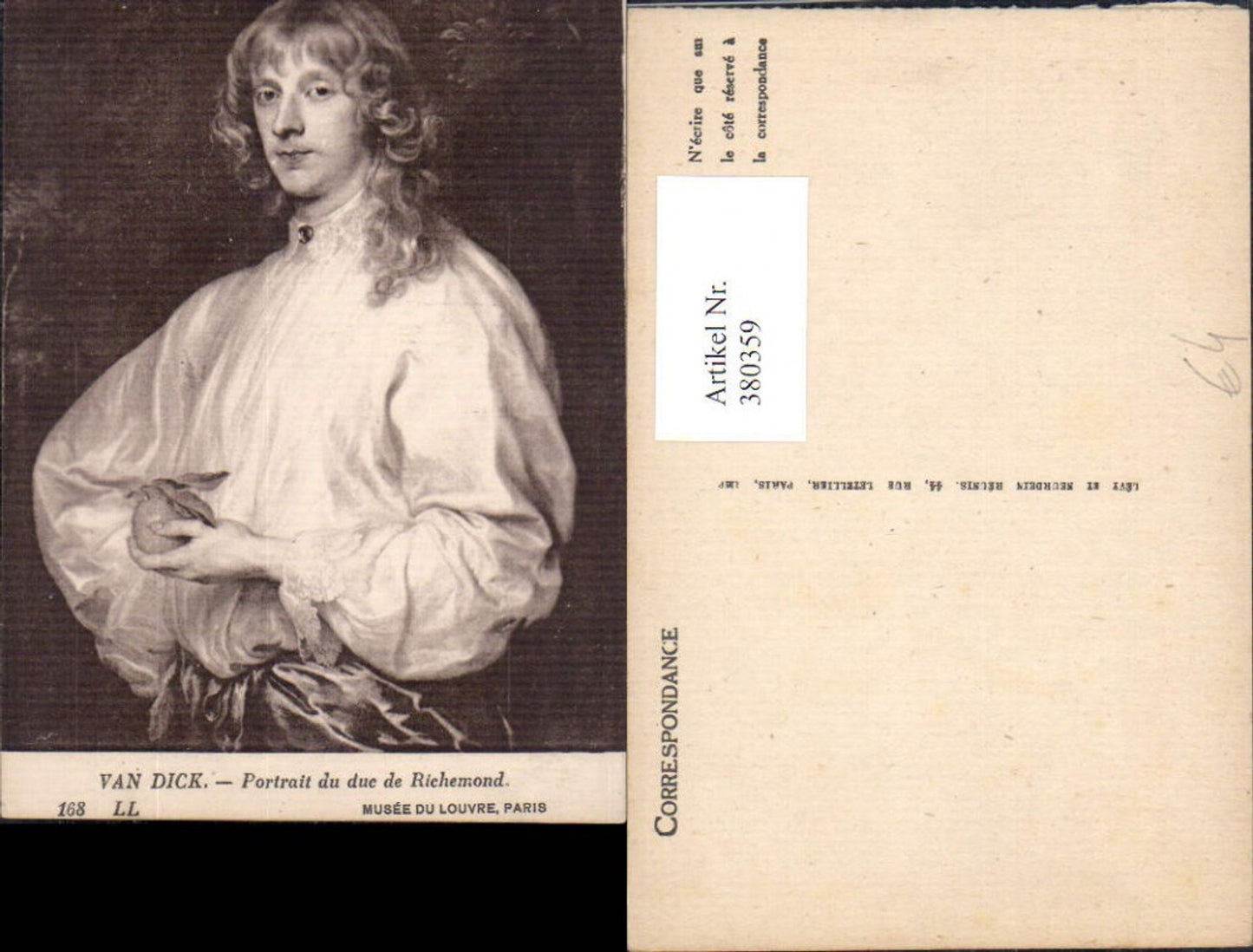 380359,Künstler Ak Van Dick Portrait du duc de Richemond Kunst Wissenschaft