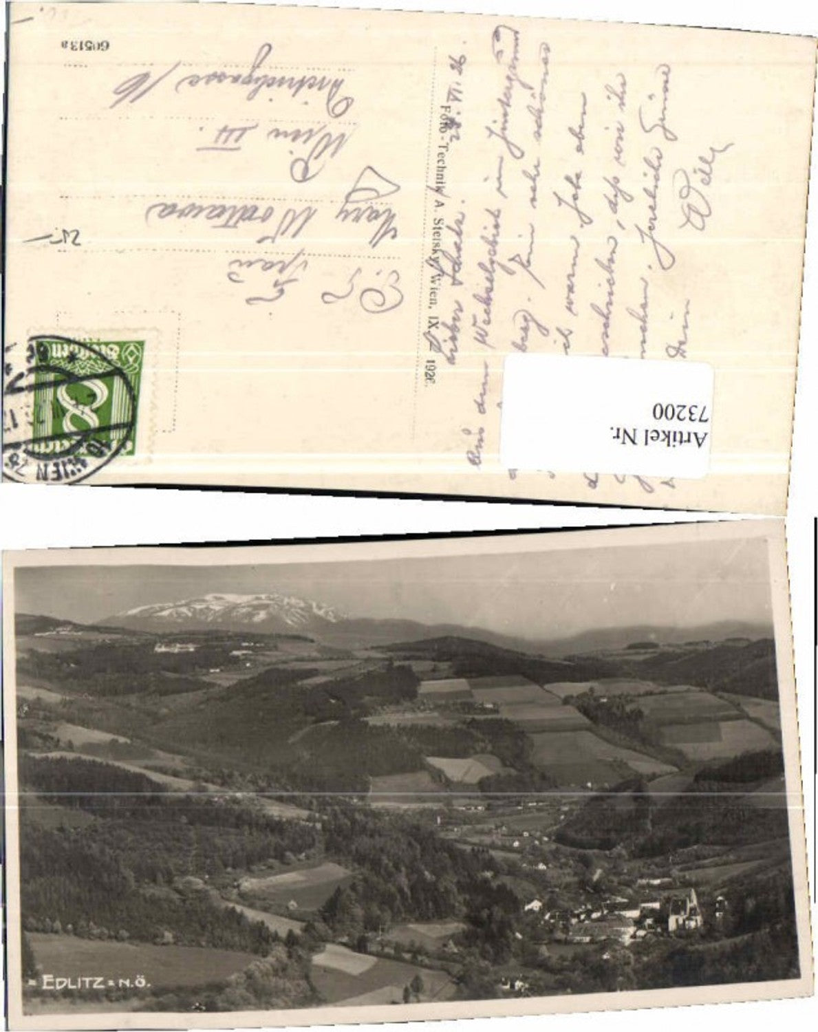 73200,Fotokarte Edlitz Totale 1928