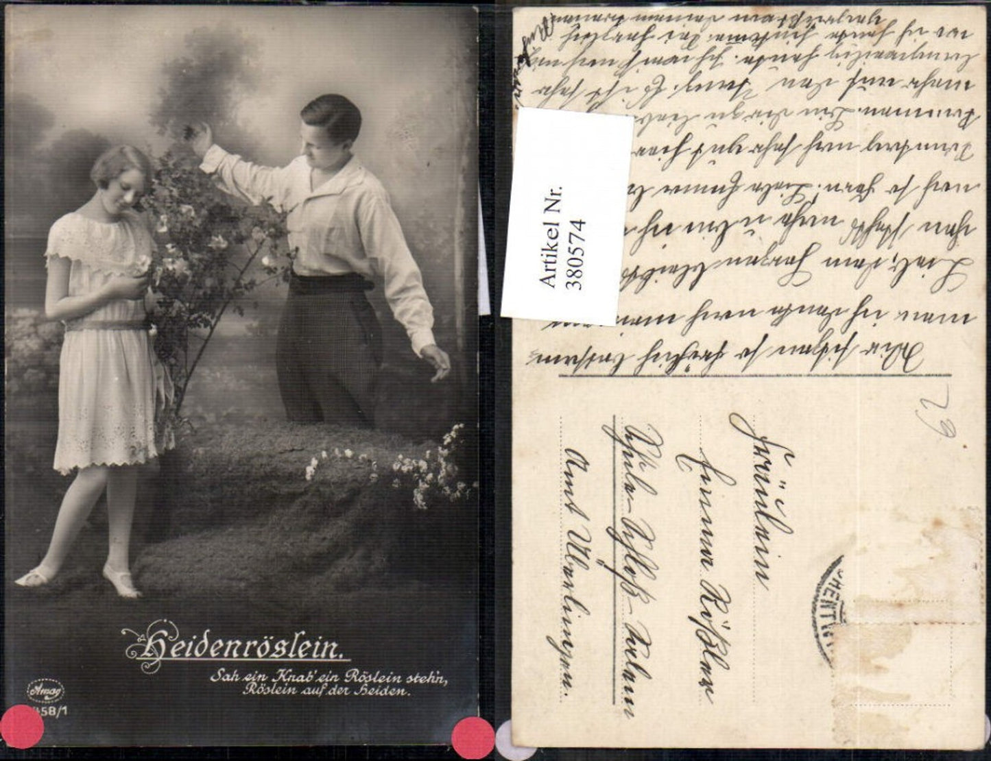 380574,Liebe Paar Verliebter Blick Heidenröslein Text pub Amag 63458/1