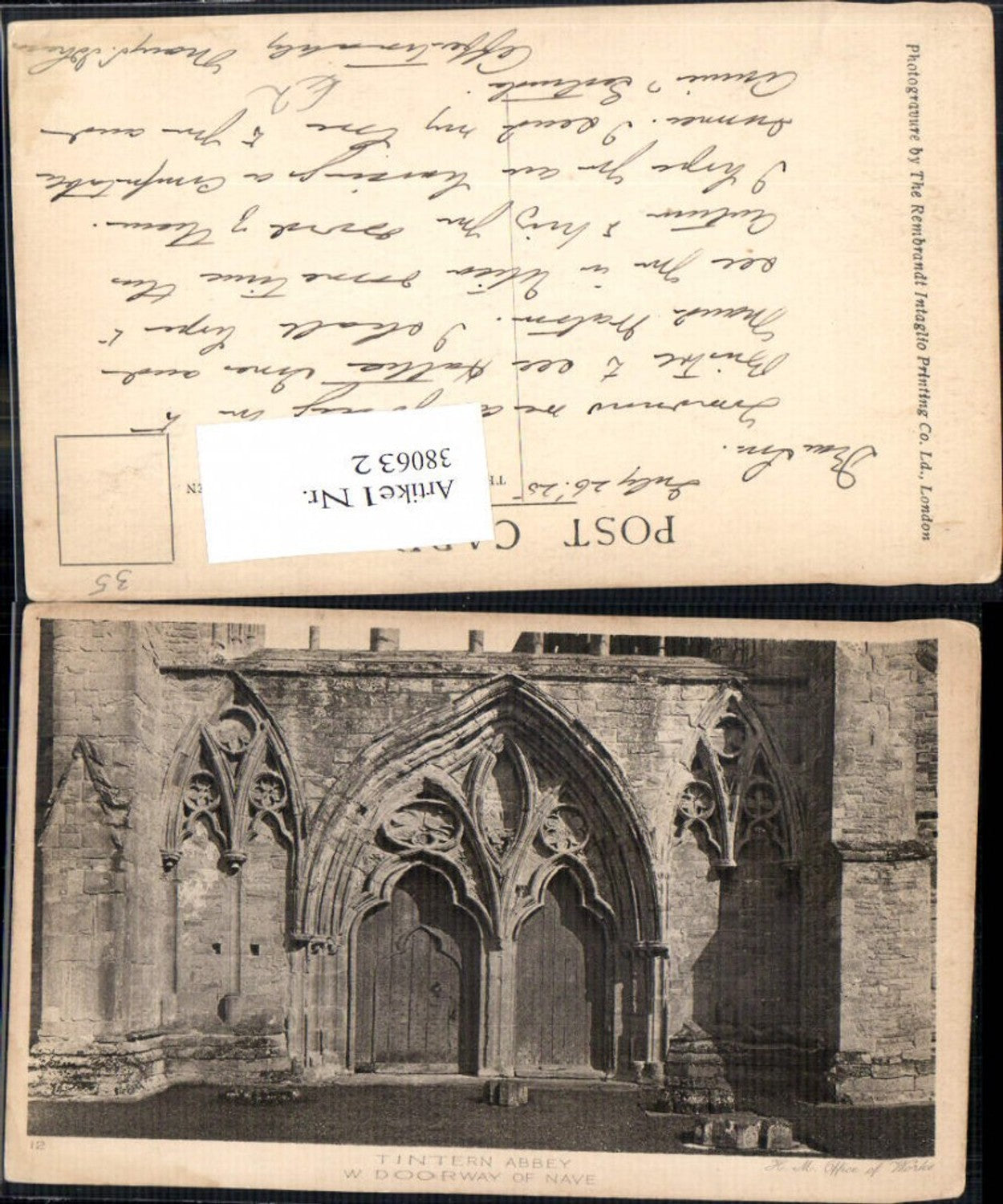 380632,Kirche Tintern Abbey West Doorway of Nave