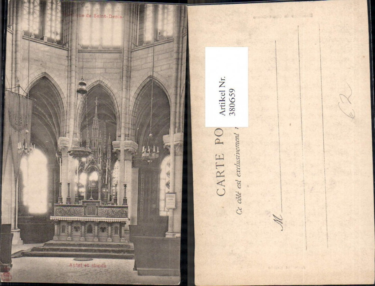 380659,Kirche Basilique de Saint-Denis Autel et abside Innenansicht Altar