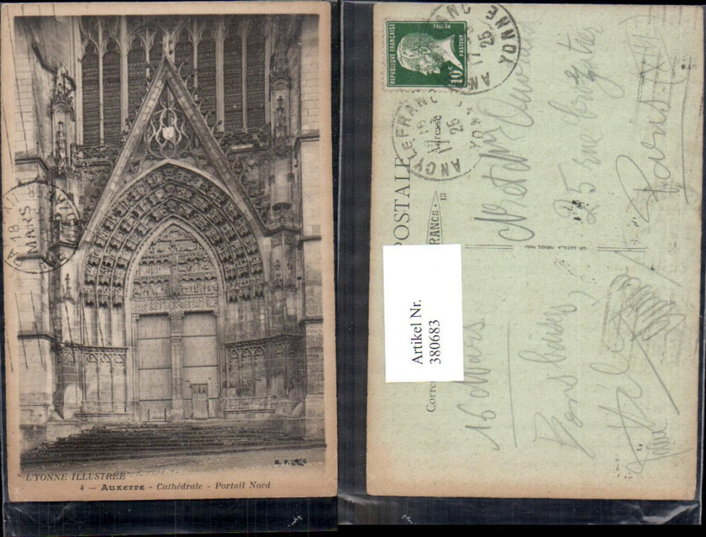 380683,Kirche Auxerre Cathedrale Portrail Nord Eingang