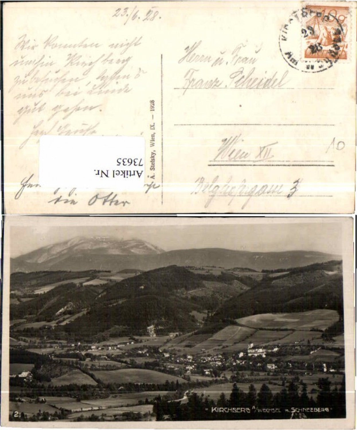 73635,FotoAK Kirchberg am Wechsel Schneeberg 1928