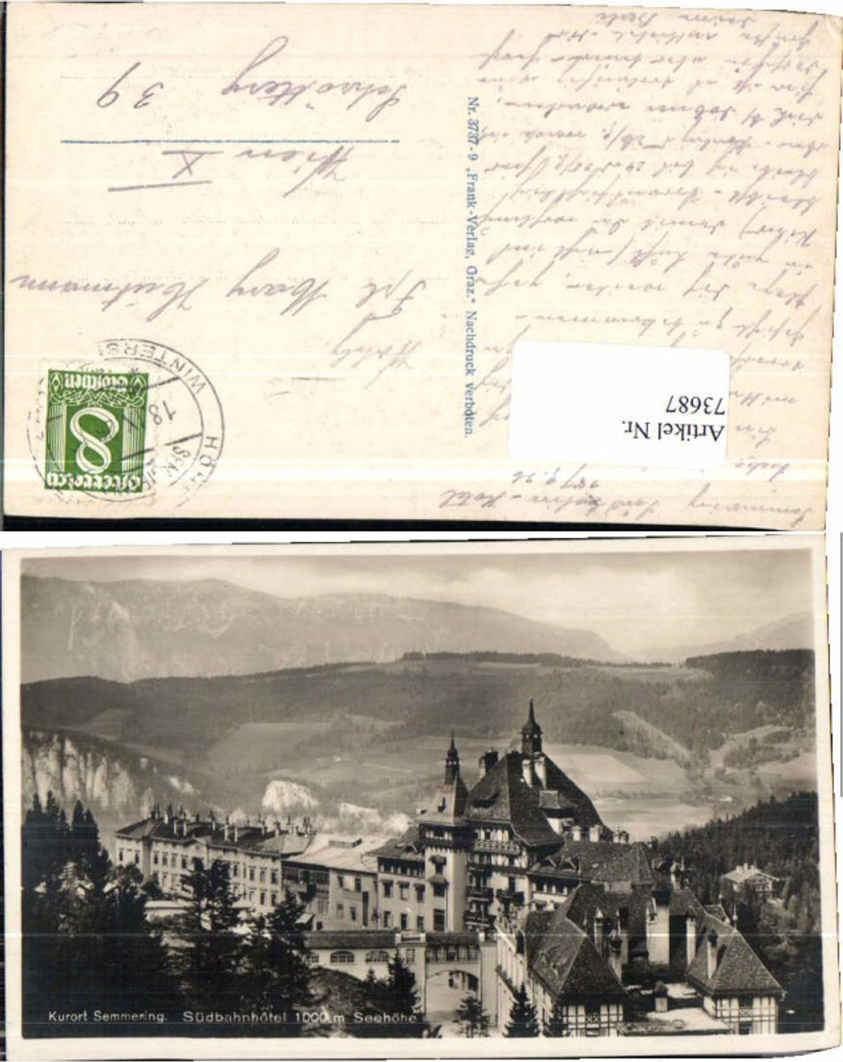 73687,Semmering Südbahnhotel um 1925