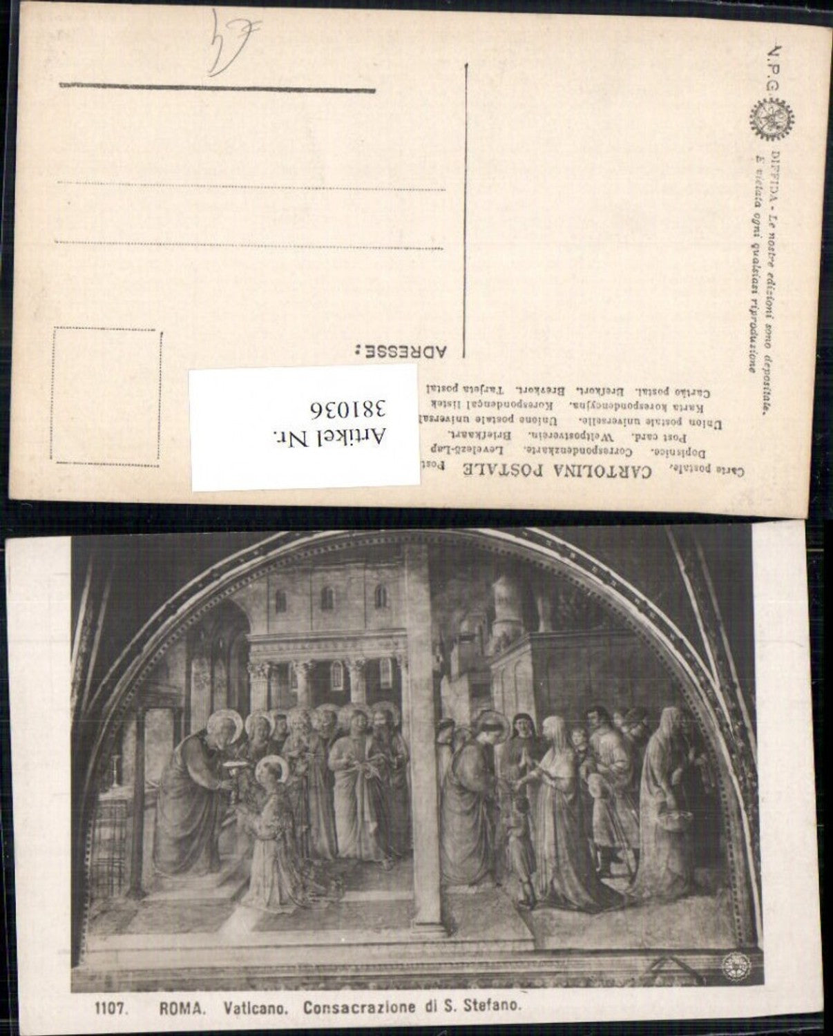 381036,Fotokunst Consacrazione di S. Stefano Vaticano Roma Rom Religion Kunst pub NPG 1107